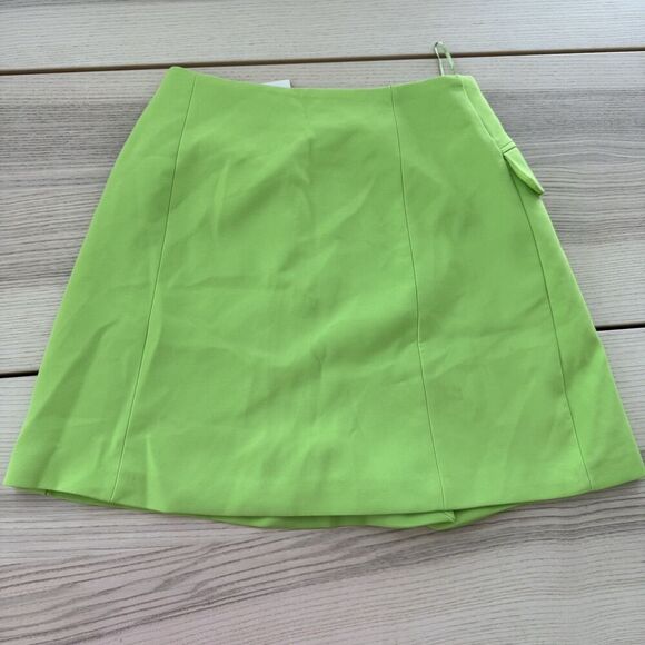 Zara Womens Mini Skirt Green Buttoned Textured High-Rise Bloggers Favorite S - Picture 5 of 9